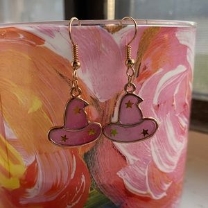 NEW “Stained Glass” Purple Witchy Hat Earrings